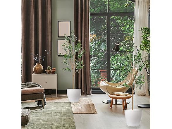 Sunnydaze Fake Olive Tree - Set of 2