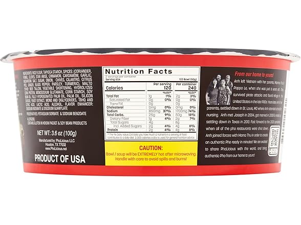 Pholicious Instant Beef Pho/Authentic Vietnam 3.6 oz.