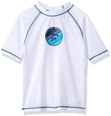 Kanu Surf Boys' Paradise UPF 50 Sun Protective Rashguard Swim Shirt, Echelon White, 3T