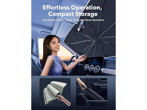 [Upgraded] Car Windshield Sun Shade Umbrella