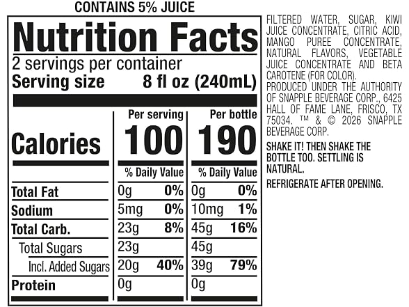 Snapple, Mango, , 16 Fl Oz