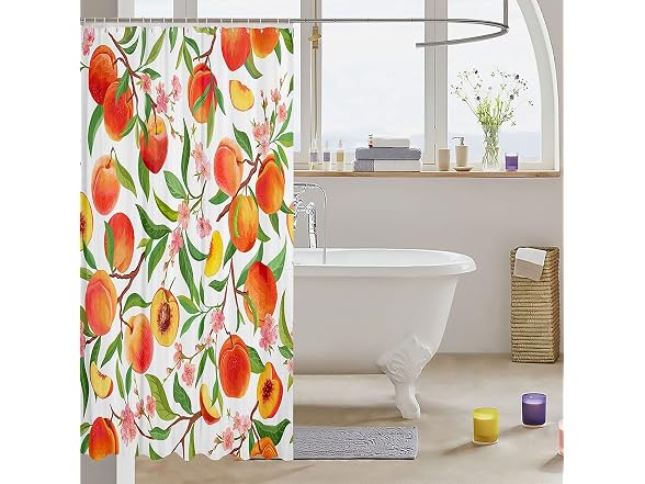 Feelyou Peach Fabric Shower Curtains Cute