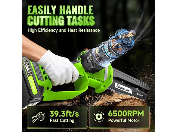Sunchers Mini Electric Chainsaw Cordless, 6 Inch