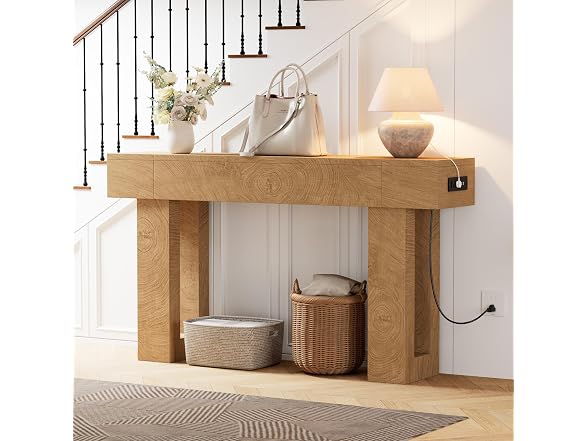 63" Long Console Table w/Outlets & USB Ports