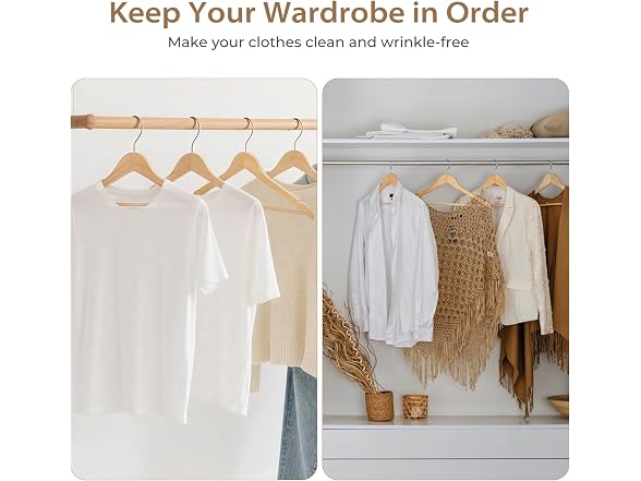 Liyarya 30 Pcs Wooden Hangers