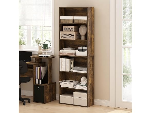 Furinno Jaya 6-Tier Bookcase Amber Pine