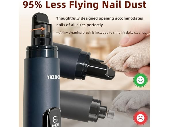 Quiet Dog Nail Grinder with Light