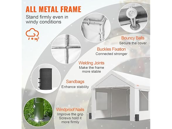 Carport, 12 x 20 ft Heavy Duty Car Canopy with