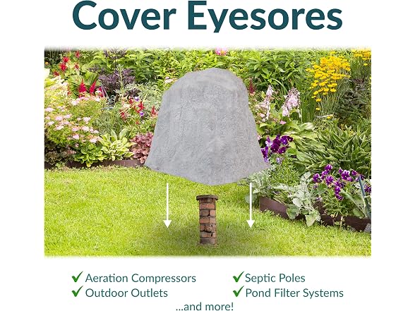 Sunnydaze 21.5'' H Faux Rock Cover, Gray - Gallery 2