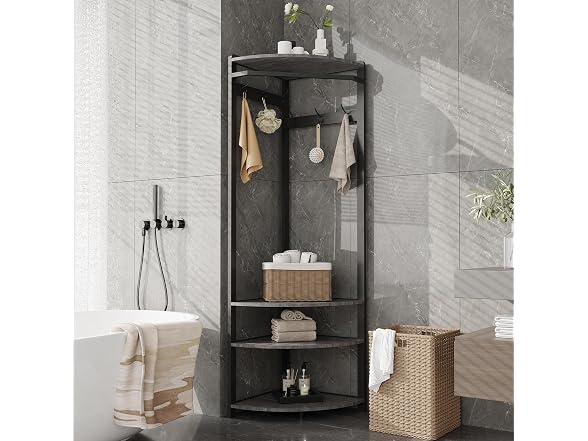 MOVECOM Coat Rack with Shoe Storage,Grey