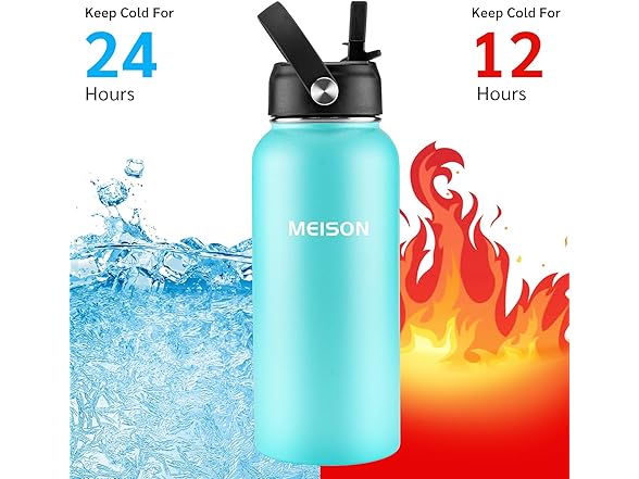 MEISON Insulated Water Bottle With Straw