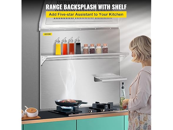 Range Backsplash with Shelf 30 x 30.7 Inch Range