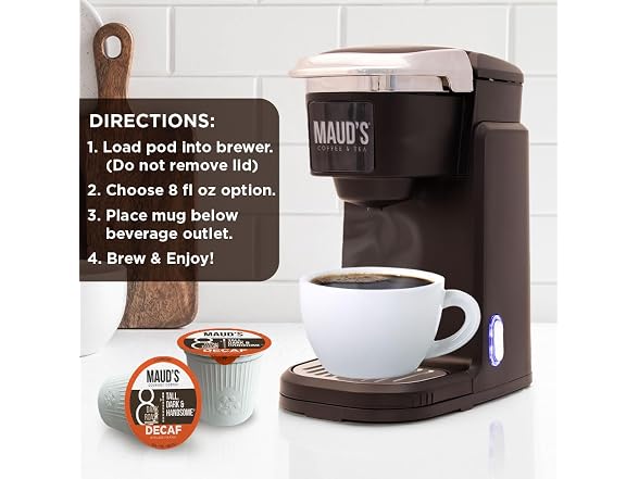 Maud's Decaf Dark Roast Coffee Pods, 100 ct