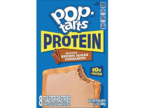 8CT Pop-Tarts Protein Toaster Pastries, Brown Sugar