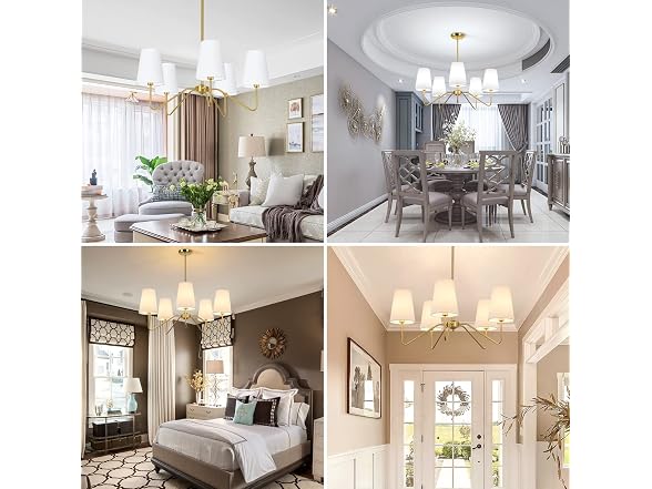 Bosceos 5-Light Gold Chandelier