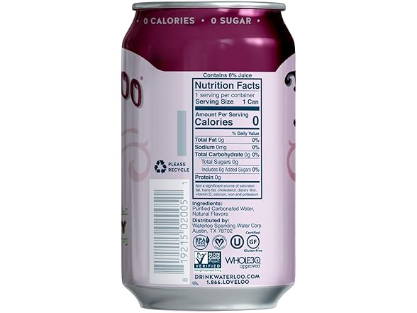 12PK Waterloo Sparkling Water, Black Cherry
