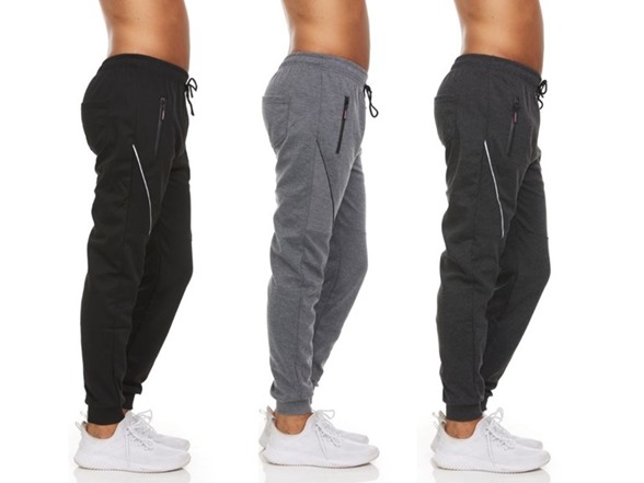 (3PK) Men's Joggers With Zipper Pockets - Gallery 7