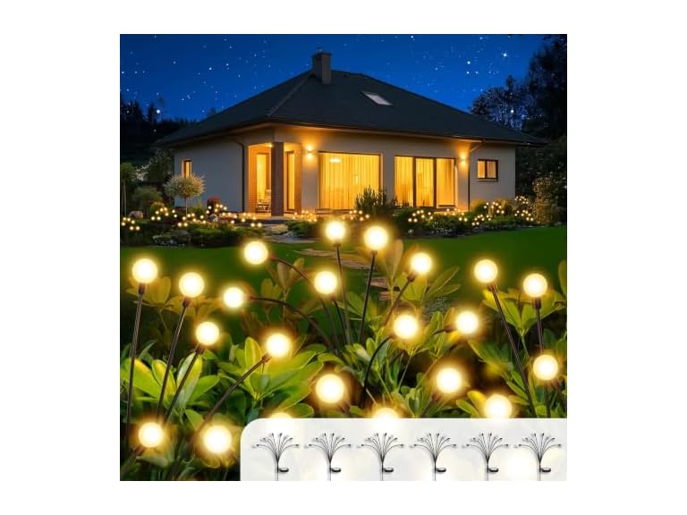 Ulaiyohome Solar Garden Lights, 6 Pack