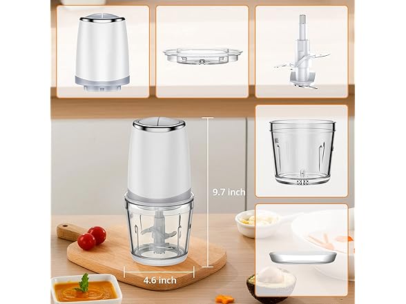 Electric Food Chopper 2.5Cup Glass