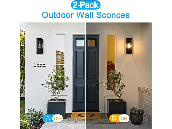 VerRon 2-Pack Outdoor Wall Lanterns