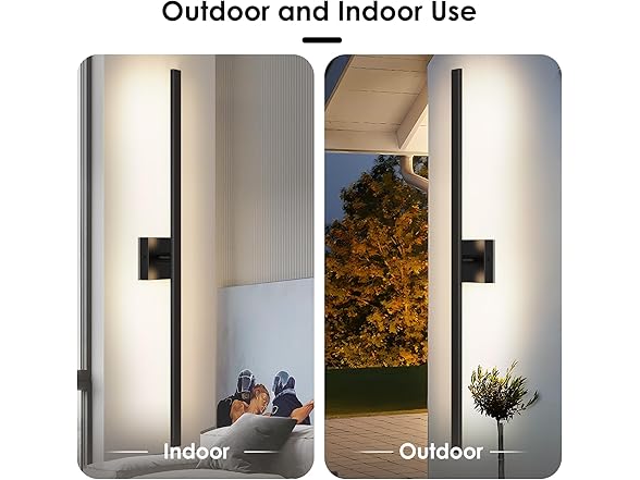 BesLowe 2-Pack 46.88" LED Outdoor Wall Lights