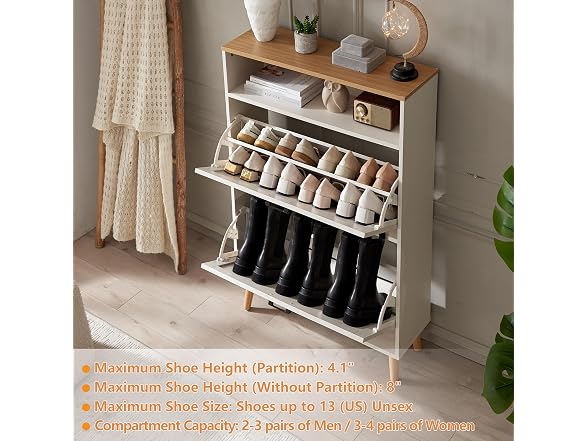Alaxgumrol Shoe Cabinet 2 Flip Drawers