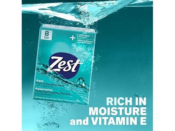 Zest Aqua Bar Soap, 8pk