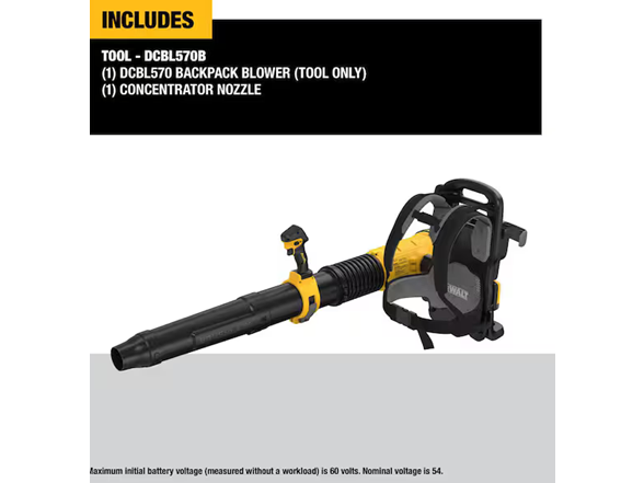 Dewalt DCBL570B 60V MAX 855 CFM 160 MPH Blower