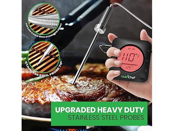 Nutrichef Bluetooth Meat Thermometer for
