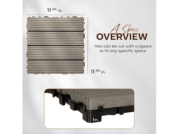 IDZO Composite Patio Deck Tiles Set of 10