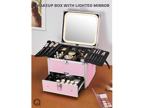 Qislee Makeup Box with Drawer