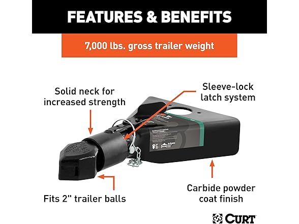 Curt 25217 Sleeve Lock A-Frame Coupler 