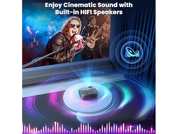 FUDONI Outdoor Projector with Bluetooth