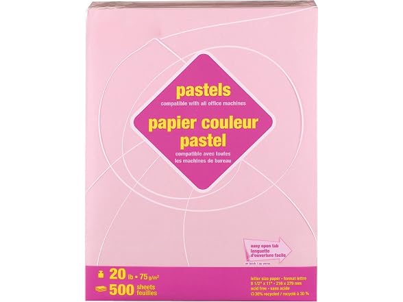 Staples Pastel Colored Copy Paper 8 1/2-Inch Home