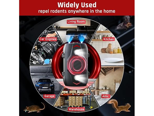 TWONION Ultrasonic Rodent Repeller for Car