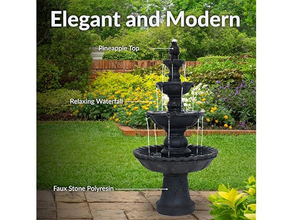 Sunnydaze 52" 4-Tier Large Outdoor Water Fountain