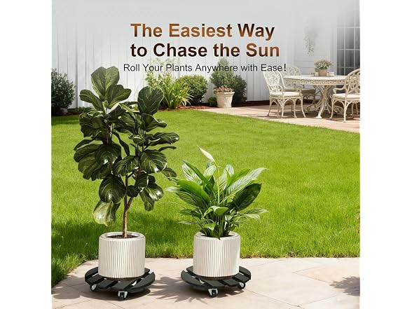 IBGUC 2 Pack Plant Caddy with Wheels