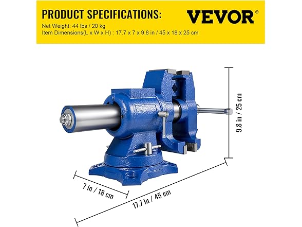 VEVOR 5" Heavy Duty Bench Vise
