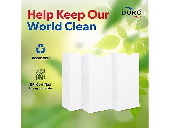 Duro 4# White Paper Bags, 100 Count