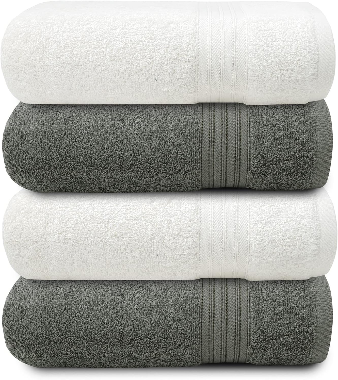 4pk 100% Cotton Bath Towel Set - Gallery 12