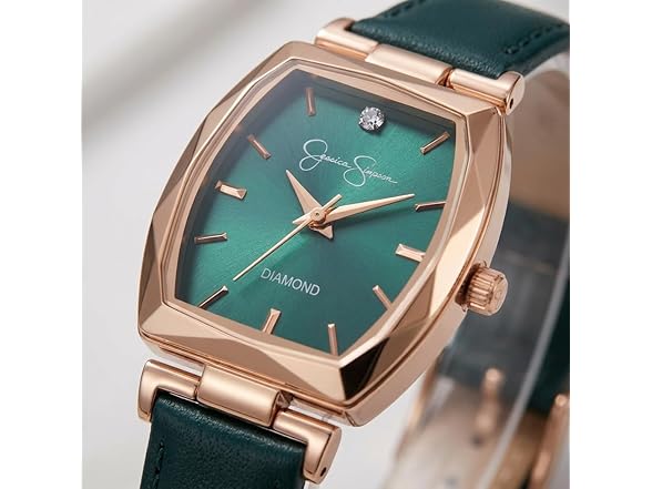 Jessica Simpson Quartz Watch w/ Leather Band