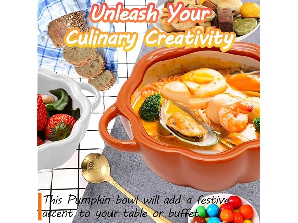 Wiztoynia Ceramic Pumpkin Bowl with Lid