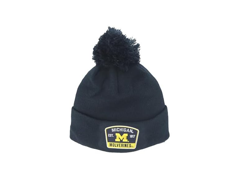 ZHATS Standard NCAA Officially Licensed Pom Beanie Patch Switchback , ,Michigan Wolverines