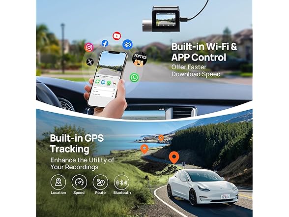70mai Dash Cam Front and Rear A510
