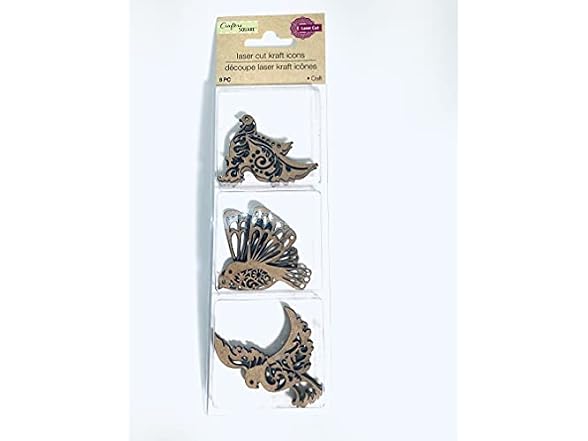 Laser Cut Miniature Wood Shapes - Birds 6 PC