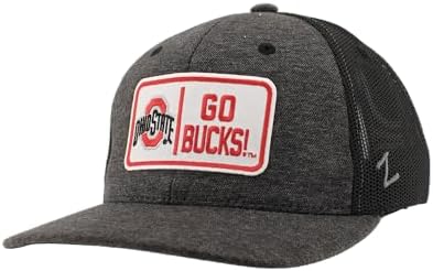 ZHATS Standard NCAA Officially Licensed Trucker Hat Carson Patch Defer Black, ,Ohio State Buckeyes