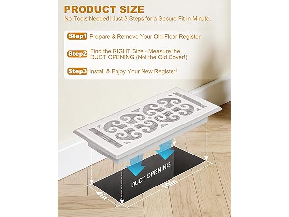 VE NI SCC Decorative White Floor Vent Covers