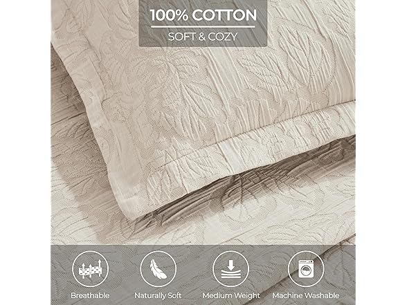 Superior 3 Piece Cotton Bedspread Set