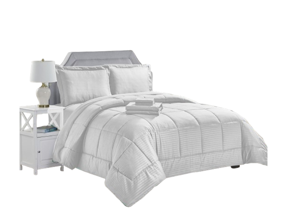 8-Piece Embossed Stripe Bed In A Bag (King)