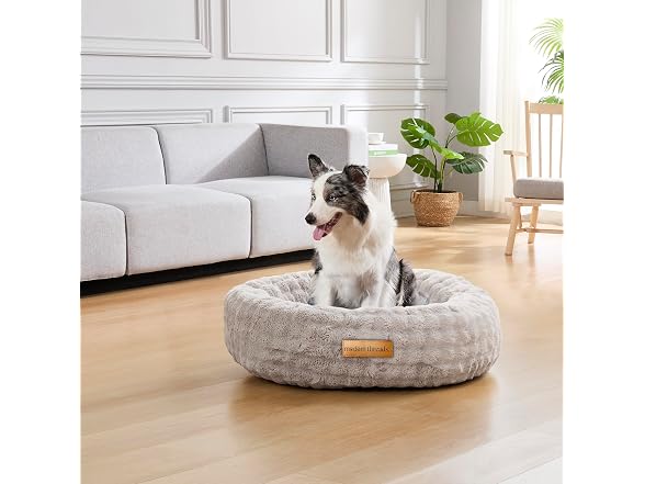 Modern Threads Calming Donut Dog Bed for Small Dogs - Gallery 3